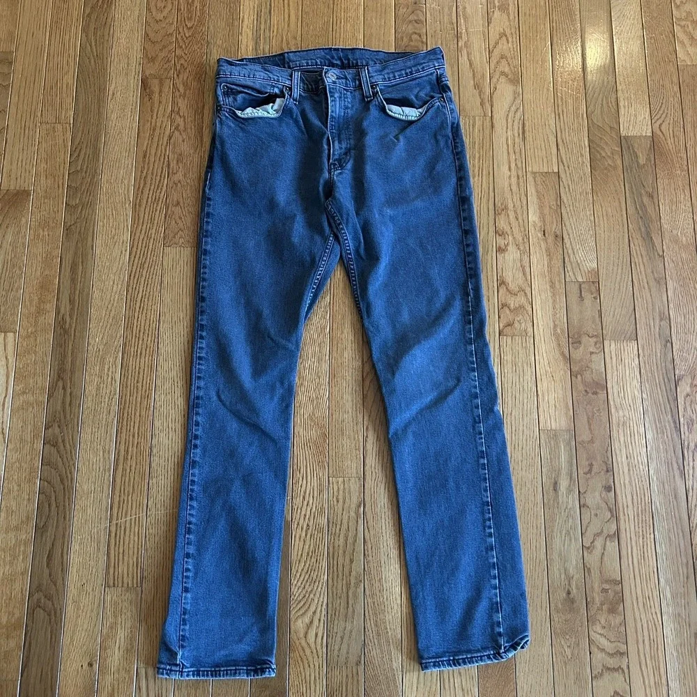 Levi's Jeans Mens 34x34 (Actual 33x32) 511 Blue Slim Fit Dark Wash Faded Denim